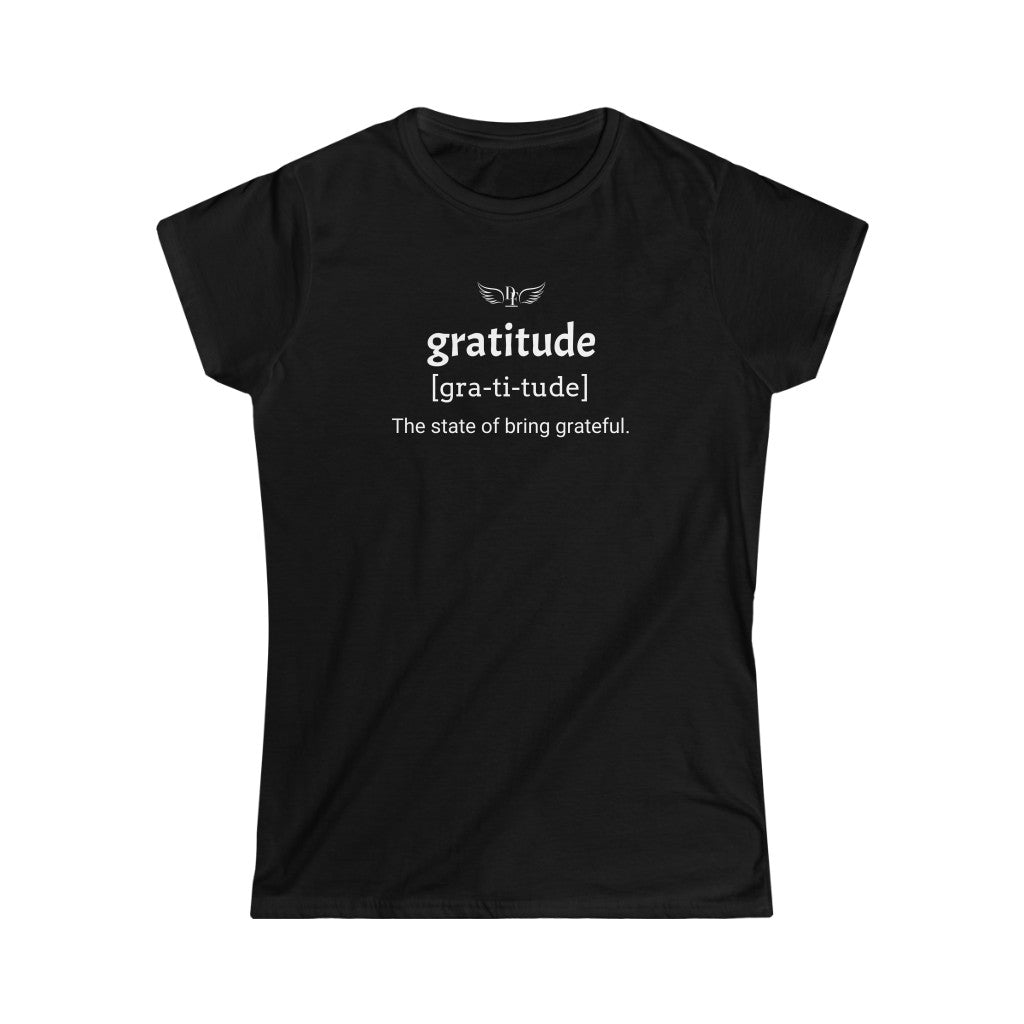 Women’s “Gratitude” Short Sleeve Tee - “Black”