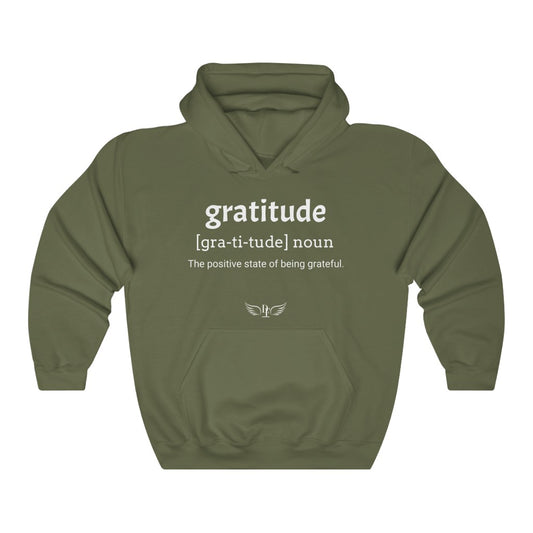 “Gratitude” Hooded Sweatshirt - “Military Green”