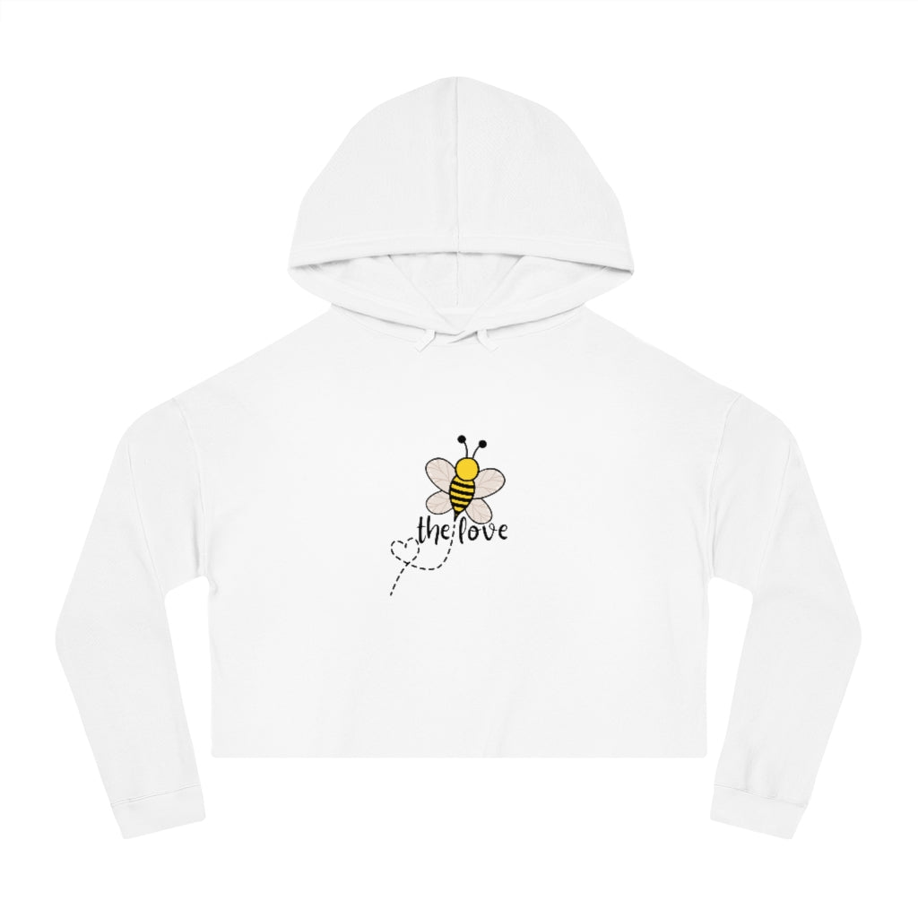 “Bee the Love” White Cropped Hoodie