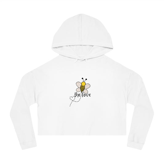 “Bee the Love” White Cropped Hoodie