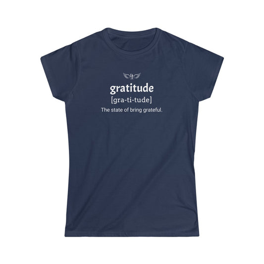 Women’s “Gratitude” Short Sleeve Tee - “Navy”