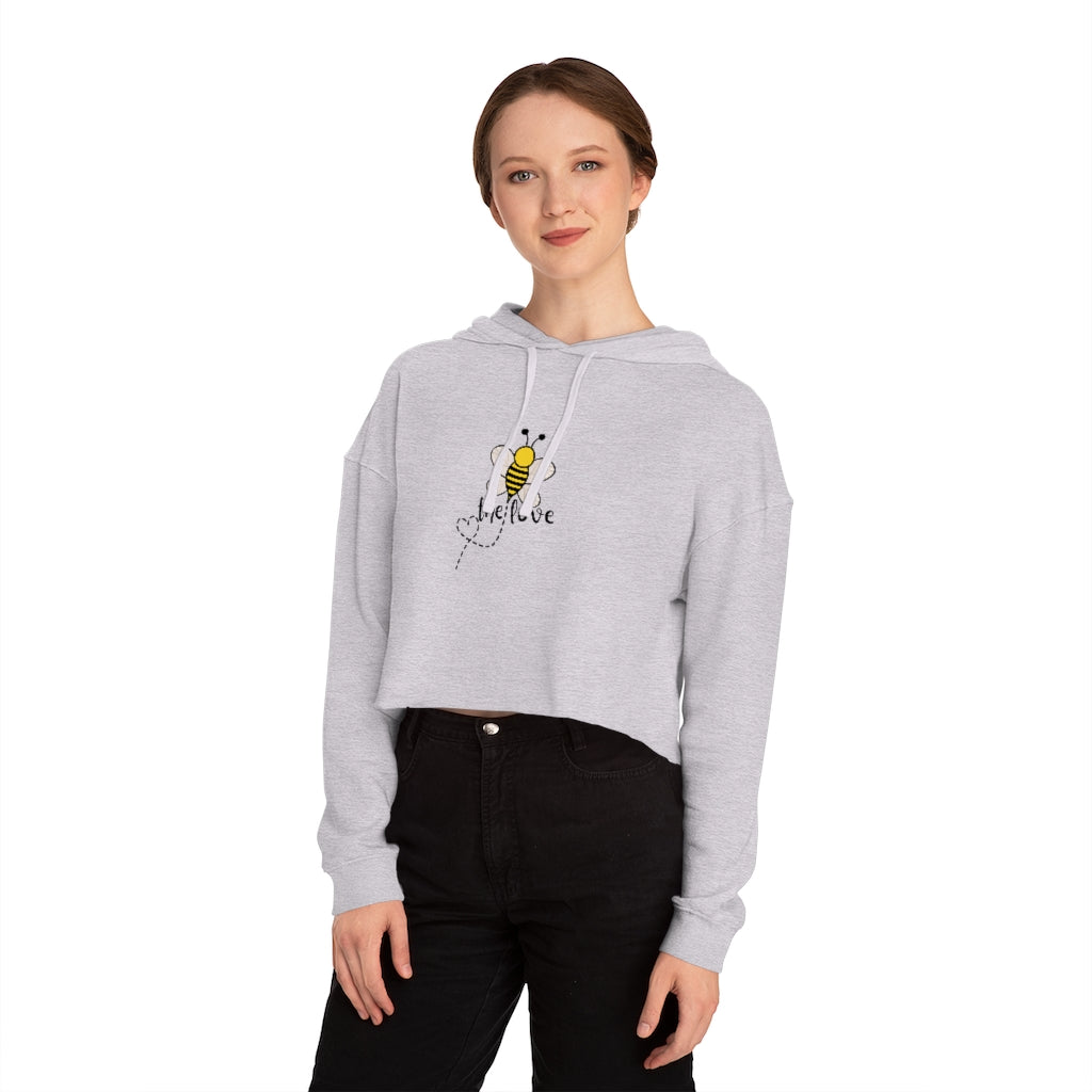 “Bee the Love” Grey Cropped Hoodie